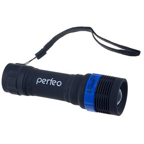 Фонарь PERFEO LT-007 80lm, 1LED, zoom, 3xAAA, черно-синий 34359