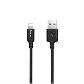 Кабель USB A --> Lightning 8pin (m) 1.0м для Apple, hoco X14, черный 34899