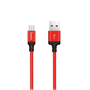 Кабель USB A --> Micro USB 5P (B) 1.0м hoco X14, красно-черный 34897