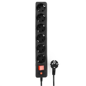 Сетевой фильтр 6 розеток 5.0м, Black, Гарнизон EHB-15 23480