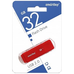 USB 2.0 Flash Drive 32GB SmartBuy Dock, красный 35057