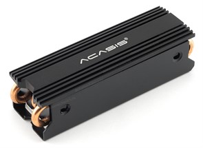 Радиатор для M.2 2280 SSD ACASIS SSD-P2A (Al+Cu, heatpipes, черный, 110г) 35032