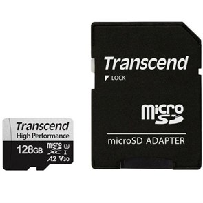 microSD Memory Card SDXC 128GB Class10 UHS-I U3 V30 A2 Transcend 100/85 MB/s (TS128GUSD330S) 35240