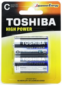 C (LR14) Toshiba, 1.5V, alkaline, упаковка 2шт. 35073