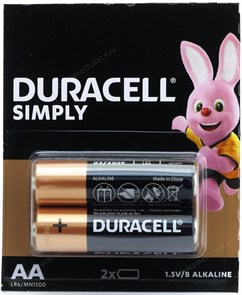 AA (LR06) Duracell Basic MN1500, 1.5V, упаковка 2шт. 35076