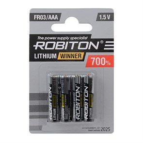 AAA (FR03) ROBITON R-FR03-BL4, 1.5V, lithium (уп. 4шт.) 33494