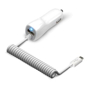 Зарядное устройство а/м 12V -> Type-C (M) + USB (F), JET.A UC-C17, 5V 2A, белое 32882