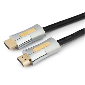 Кабель HDMI19M - HDMI19M 2.0 Cablexpert Platinum, зол.конт., два фильтра, 18 ГБит/с, 3.0м 35375
