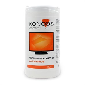 Туба с чист. салфетками для ноутбуков, LCD мониторов Konoos KBF-100ECO (100шт., влажные) 35364
