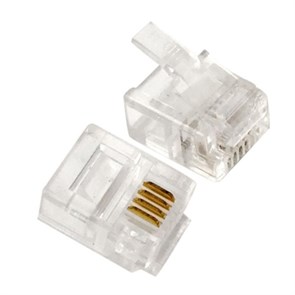 RJ-11 коннектор телефонный 6P4C, 1шт. 4341