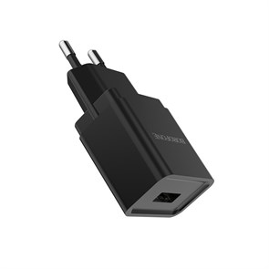 Зарядное устройство 220V -> USB 5V BOROFONE BA19A 1000mA, черный 35407