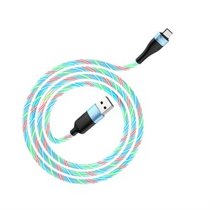 Кабель USB A --> Micro USB 5P (B) 1.0м hoco U85, синий, светящийся 35548
