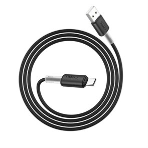 Кабель USB A --> Type-C (M) 1.0м (USB 2.0) hoco X48, чёрный, силиконовая оплетка, 3A 35563