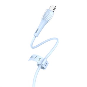 Кабель USB A --> Type-C (M) 1.0м (USB 2.0) hoco X49, синий, силиконовая оплетка, 3A 35565