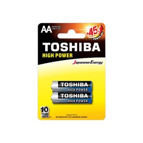 AA (LR06) Toshiba, 1.5V, alkaline, упаковка 2шт. 35575