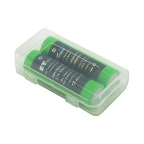 Аккумуляторы 18650 ET IMR18650HE4, незащищенный, 2500mAh 3.7V, 20/35A, Li-Ion, 2шт. в пласт. боксе 35534