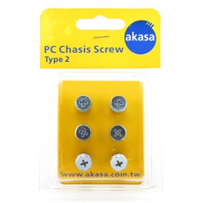 Винты Akasa <AK-CH-S2> для алюминиевого корпуса, нержавеющая сталь, 6 шт, retail 12014