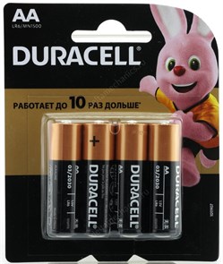 AA (LR06) Duracell Basic MN1500, 1.5V, упаковка 4шт. 35572