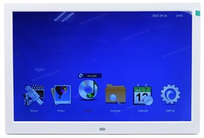 Цифровая фоторамка TFT 15.2” белая, wide (1280*800, MP3/MP4/APE/FLAC, SD, USB-host, динамик, ПДУ, VESA 75x75) 35948