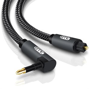 Кабель оптический TOSLINK-miniTOSLINK EMK MHS90, угловой разъем, 2.0м 35914