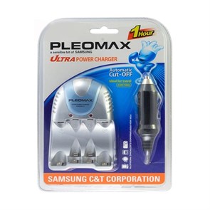 Зарядное устройство Samsung Pleomax 1013 Ultra (для 4(2) акк. АА(ААА)) 220В +от прикур.зар.1ч 19695