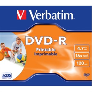 DVD-R 4.7GB Verbatim 16x, jewel, printable (43520) 11041