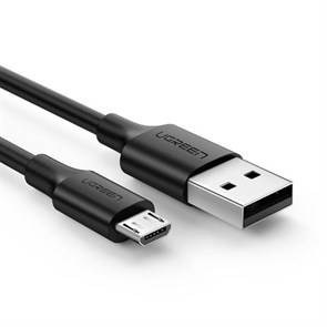 Кабель USB A --> Micro USB 5P (B) 1.0м (USB 2.0) Ugreen, 2.4A, черный (60136) 34557