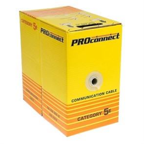 Кабель UTP cat.5E 4pair медный одножил. 24AWG (бухта 305м) Rexant / Proconnect 01-0052 30575