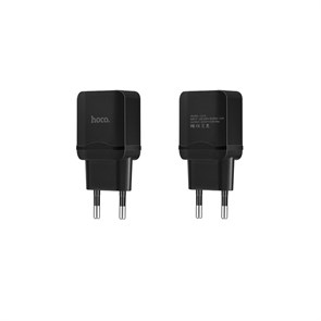 Зарядное устройство 220V -> USB 5V hoco C22A 1xUSB 2400mA, чёрное 35785