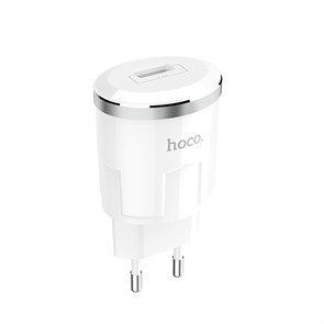 Зарядное устройство 220V -> USB 5V hoco C37A 1xUSB 2400mA, белое 35786
