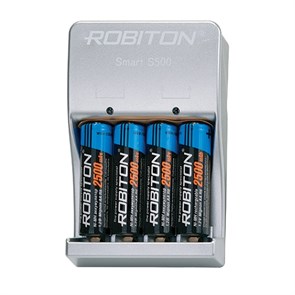 Зарядное устройство Robiton SMART S500-4 + 4аккум. AA2500(Ni-MH), контроль заряда 27076