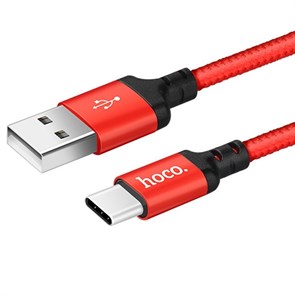 Кабель USB A --> Type-C (M) 1.0м (USB 2.0) hoco X14, красно-черный 35831