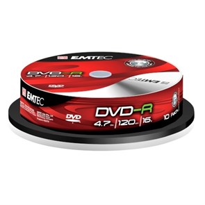 DVD-R 4.7GB Emtec 16x (упаковка 10шт. на шпинделе) 23544