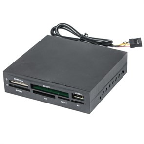 3.5" Internal USB 2.0 Card Reader+1USB, Gembird FDI2-ALLIN1-02-B Black 33246