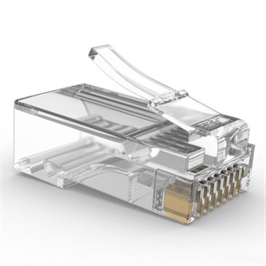 RJ-45-EZ коннектор сквозной (8P8C) под одножильный и многожильный кабель, до 24AWG, 1шт. 35254