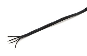 Кабель для ремонта наушников, силиконовая изоляция, плоский, 4 х 30AWG, 0.8 x 3.2 мм, чёрный, 1м (на отрез) 36430