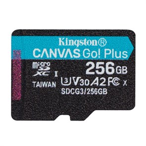 microSD Memory Card SDXC 256GB Class10 UHS-I U3 Kingston Canvas Go Plus 170R A2 V30 170MB/s (SDCG3/256GBSP) 35951