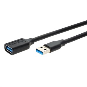 Удлинитель USB Am-Af 1.0м (USB 3.0), чёрный, Telecom (TUS708-1M) 36439