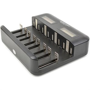 Зарядное устройство Robiton VolumeCharger LCD (1-8 акк. АА/AAA, 1-4 акк. С/D) NiCd/NiMh, microUSB или Type-C 36463