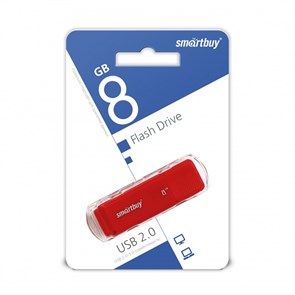 USB 2.0 Flash Drive 8GB SmartBuy Dock, красный 36495