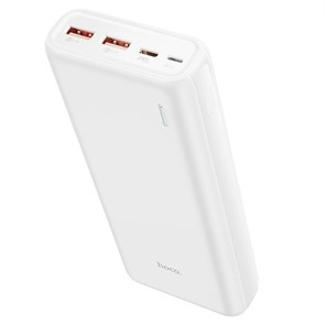 Портативный аккумулятор hoco J80A 20000mAh, 2xUSB 22.5W, Type-C PD 20W, белый 36483