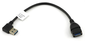 Удлинитель USB 3.0 A (m) (угловой 90гр. левый) - A (f) (прямой) 0.23м (0.17м) черный 35602