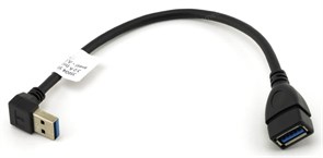 Удлинитель USB 3.0 A (m) (угловой 90гр. вниз) - A (f) (прямой) 0.23м (0.17м) черный 35604
