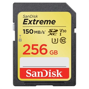 SD Memory Card SDXC 256GB Class10 UHS-I U3 V30 SanDisk Extreme 150 MB/s (SDSDXV5-256G-GNCIN) 36630
