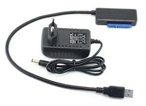 Переходник для HDD/SSD SATA (2.5"+3.5") -> USB 3.0, с адаптером питания 34522