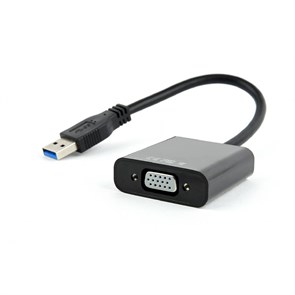 Конвертер (внешняя видеокарта) USB 3.0 (M) -> VGA (F) Cablexpert, чёрный (AB-U3M-VGAF-01) 36529