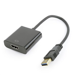Конвертер (внешняя видеокарта) USB 3.0 (M) -> HDMI (F) Cablexpert, чёрный (A-USB3-HDMI-02) 36532