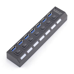 USB 3.0 Hub 7 port (с дополнительным блоком питания 5V 2A, отдельными выкл.) 36705