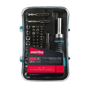 Отвертка с набором бит SmartBuy SCBS-65P1 (65 предметов) 36819