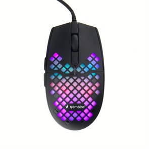 Мышь Gembird MG-760, игровая, USB, 3200dpi, 5+1кн., подсветка, кабель тканевый 1.8 м 36902